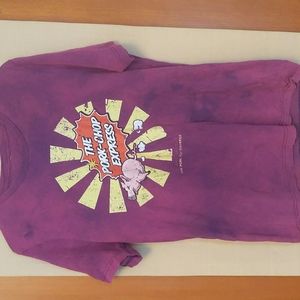 Big Trouble Little China Pork Chop Express Purple Tie Dye Chinese Letters Tee